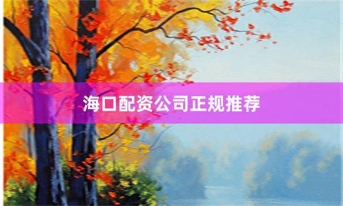 海口配资公司正规推荐